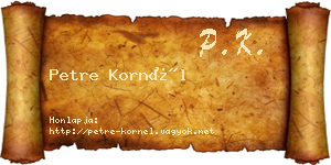 Petre Kornél névjegykártya