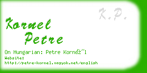 kornel petre business card